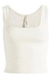 Skims Off-white Cotton Rib Tank Top In Marble