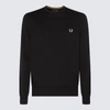 FRED PERRY FRED PERRY BLACK COTTON-WOOL BLEND JUMPER
