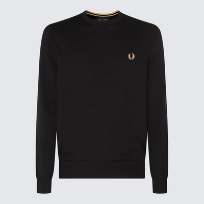 FRED PERRY FRED PERRY BLACK COTTON-WOOL BLEND JUMPER