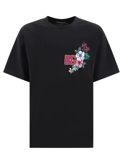 Dolce & Gabbana Logo-print Cotton T-shirt In Black
