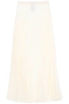 Valentino Iconographe Jacquard Pleated Midi Skirt In White