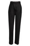 Victoria Beckham Wrap-front Straight-leg Trousers In Black