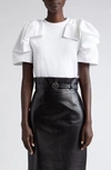 Alexander Mcqueen Alexander Mc Queen T Shirt With Ruffles In White