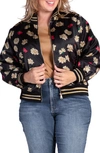 S AND P NAOS FLORAL SATIN BOMBER JACKET