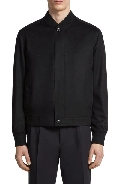 ZEGNA ZEGNA WATER REPELLENT ELEMENTS OASI CASHMERE BOMBER JACKET