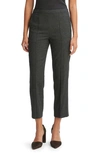 Vince Brushed Wool Mid-rise Straight-leg Pull-on Pants In Heather Charcoal