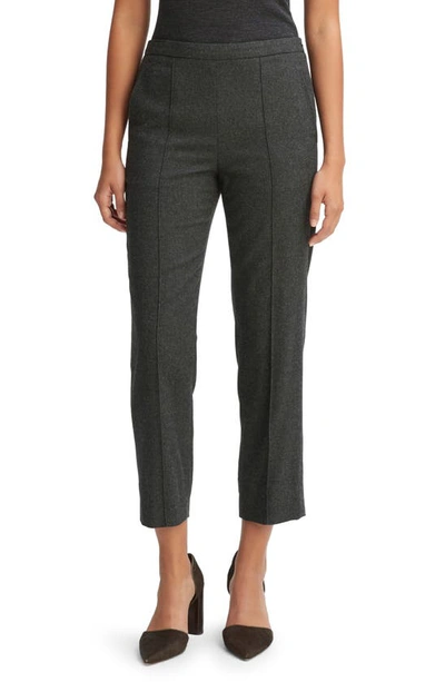 Vince Brushed Wool Mid-rise Straight-leg Pull-on Trousers In Heather Charcoal