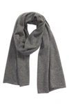 Vince Knit Cashmere Scarf In Medium Gray
