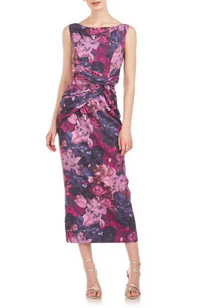 Kay Unger Women's Sabina Floral Knotted Maxi Dress In Boysenberry Multi