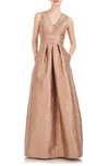 Kay Unger Women's Mariah Jacquard Textured Gown In Champagne