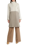Fleurette Harper Bi-color Wool Top Coat In Fawntaupe