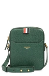 Thom Browne Leather Crossbody Camera Bag In Dark Green