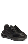 Prada Men's Systeme Brushed Leather Sneakers With Bike Fabric In Black