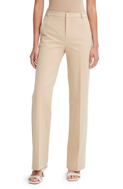 Vince Cotton Stretch Mid-rise Bootcut Pants In Sesame