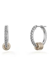 Spinelli Kilcollin Ara Sterling Silver Pave Diamond Hoop Earrings In Silver/ Yellow Gold