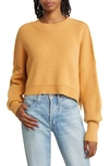 Free People Easy Street Crop Pullover In Golden Squash