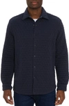 Robert Graham Tulano Quilted Knit Snap-up Shirt In Navy