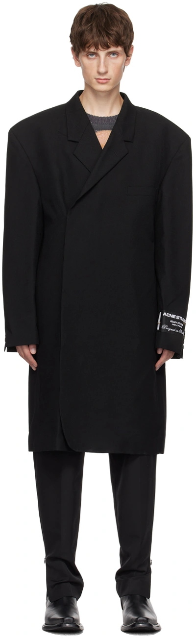 Acne Studios Double-breasted Wool Coat In 900 Black