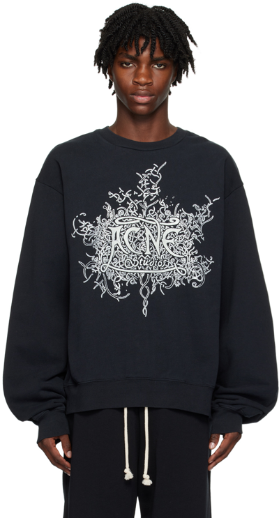 ACNE STUDIOS BLACK GLOW-IN-THE-DARK SWEATSHIRT