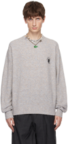 ACNE STUDIOS GRAY EMBROIDERED SWEATER