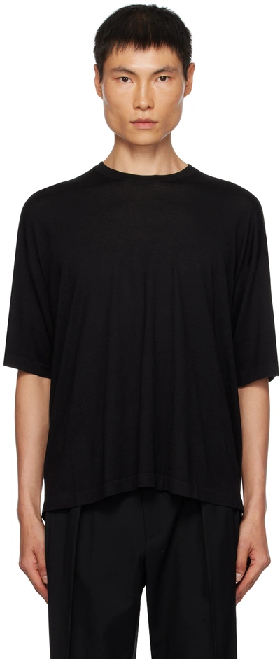The Row T-shirt Dlomu Aus Wolle In Blk Black