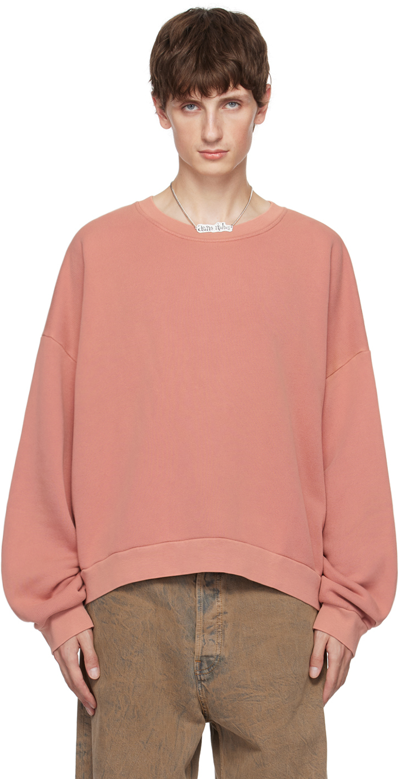 Acne Studios Cotton Sweatshirt In Pink