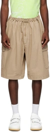 ACNE STUDIOS BEIGE EMBROIDERED SHORTS