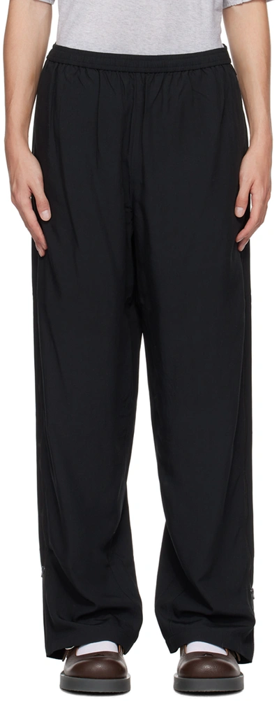 Acne Studios Black Relaxed-fit Zip Trousers In Dh2 Stone Black
