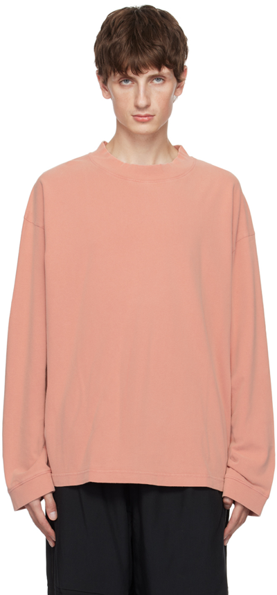 Acne Studios Pink Patch Long Sleeve T-shirt In Dhu Vintage Pink