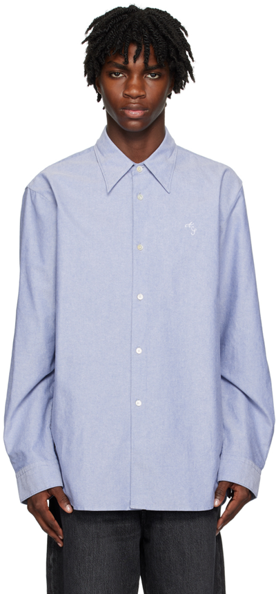 Acne Studios Salo Cotton Oxford Shirt In Aan Blue