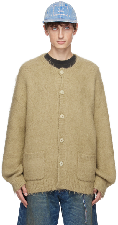 Acne Studios Beige Crewneck Cardigan In Cql Dark Beige