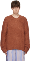 ACNE STUDIOS BROWN HAND-KNIT SWEATER