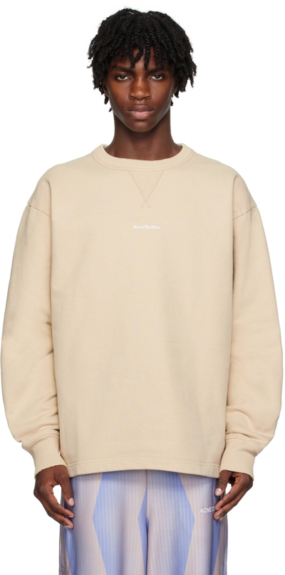 Acne Studios Beige Printed Sweatshirt In Aea Champagne Beige