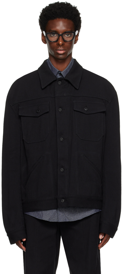 Kozaburo Black Buttoned Trucker Jacket