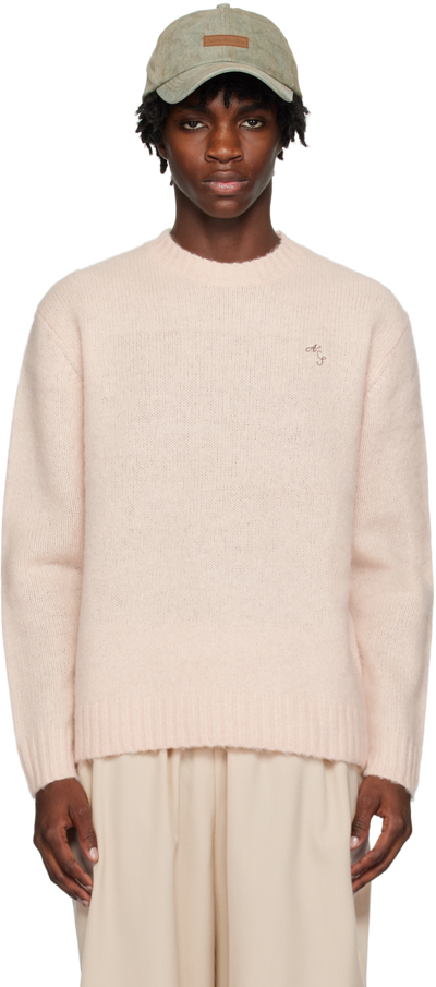 Acne Studios Pink Brushed Jumper In Ad5 Powder Pink