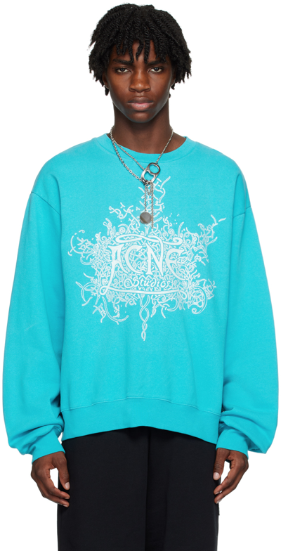 Acne Studios Blue Bonded Sweatshirt In Bgt Fluo Blue