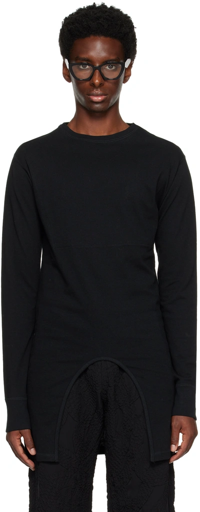 Kozaburo Black Henry Long Sleeve T-shirt