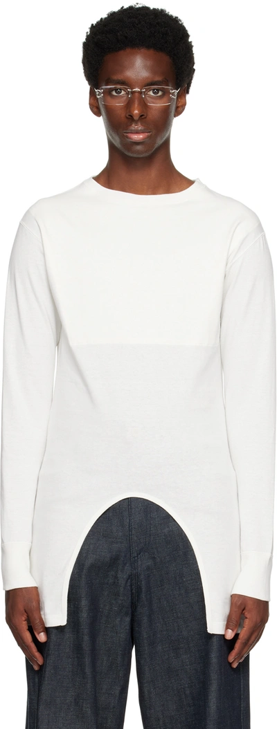 Kozaburo White Henry Long Sleeve T-shirt