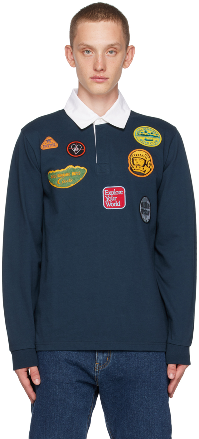 Billionaire Boys Club Mens Patches Rugby Shirt In Navy In Blue