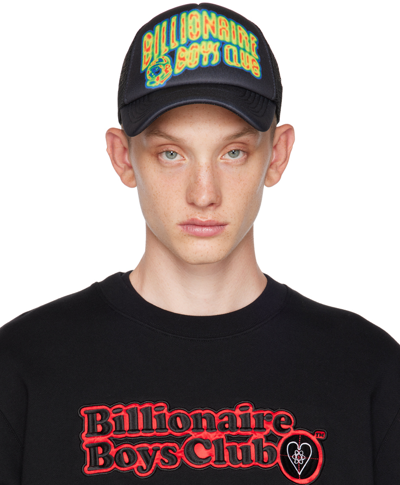 Billionaire Boys Club Heat Map Brand-print Mesh Trucker Cap In Black