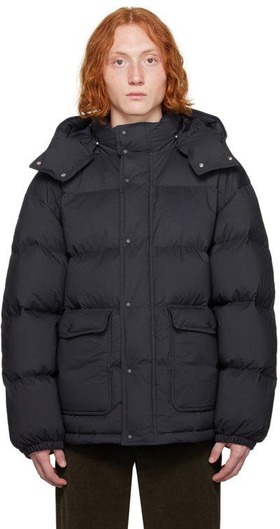 Pottery Navy Rustic Down Jacket In Cn Charcoal X Navy