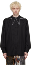 Charles Jeffrey Loverboy Star Collar Shirt In Black Black
