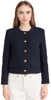 Nili Lotan Paige Tweed Boucle Jacket In Blue