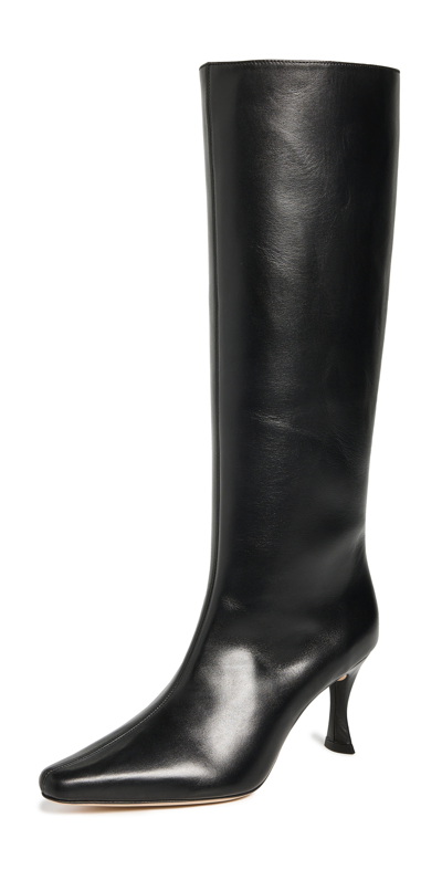 By Far 80mm Stevie 42 Leather Tall Boots In Black