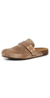 Tory Burch Beige Suede Mellow Slippers In Brown