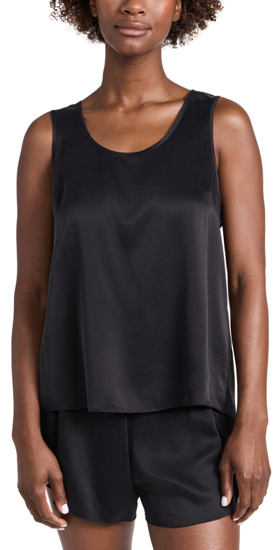 Lunya Washable Silk Short Pajamas In Immersed Black