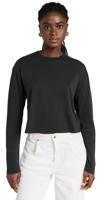 Agolde Mason Crop Long Sleeve Tee In Marker