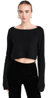 LE KASHA CANNES CASHMERE CROPPED SWEATER BLACK