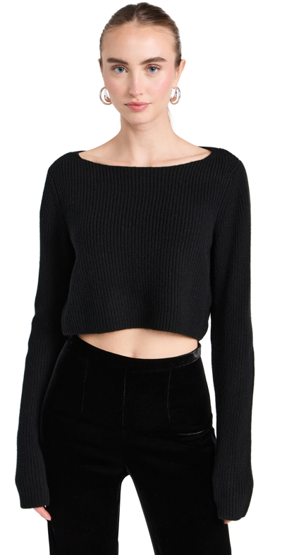 Le Kasha Cannes Cashmere Cropped Sweater In Black