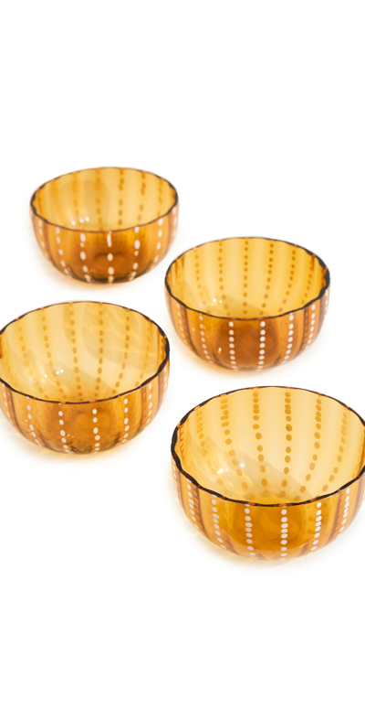 Zafferano Perle Small Bowl Set Of 4 In Amber